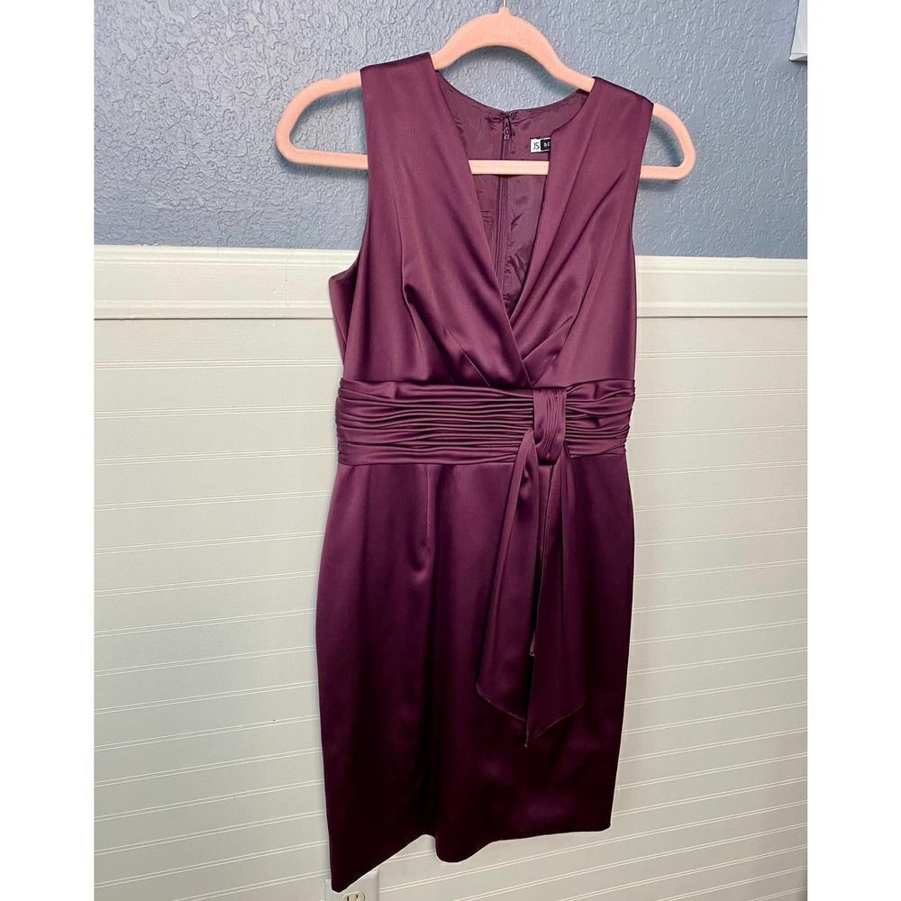 JS. Boutique Plum Sleeveless Wrap Waist Dress